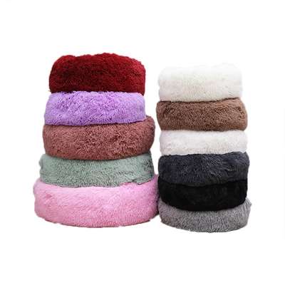 Stocked Pet Bed Round Fluffy Custom Cute Luxury Soft Pet Beds Orthopedic