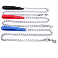 Wholesale 120cm Stainless Steel Iron Chain Dog Leash Colorful Fashion bubble Handle Pet Dogs Lead Leash three colors